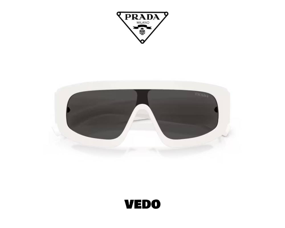 Prada D10S Aviator Wraparound Sunglasses white
