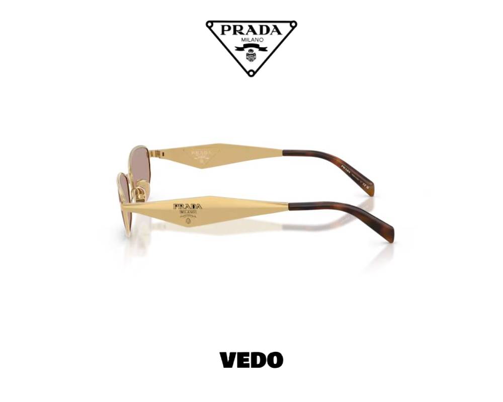Prada D51S Narrow Oval Metal Sunglasses vedosunglasses.com gold