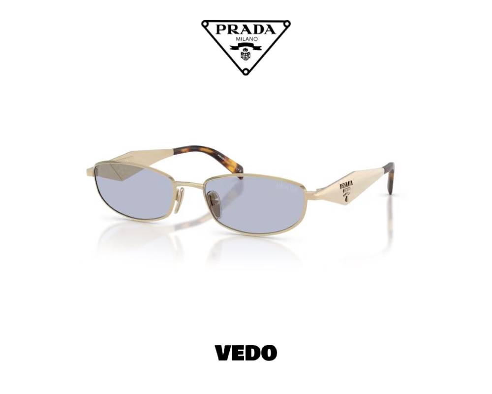 Prada D51S Narrow Oval Metal Sunglasses vedosunglasses.com light gold