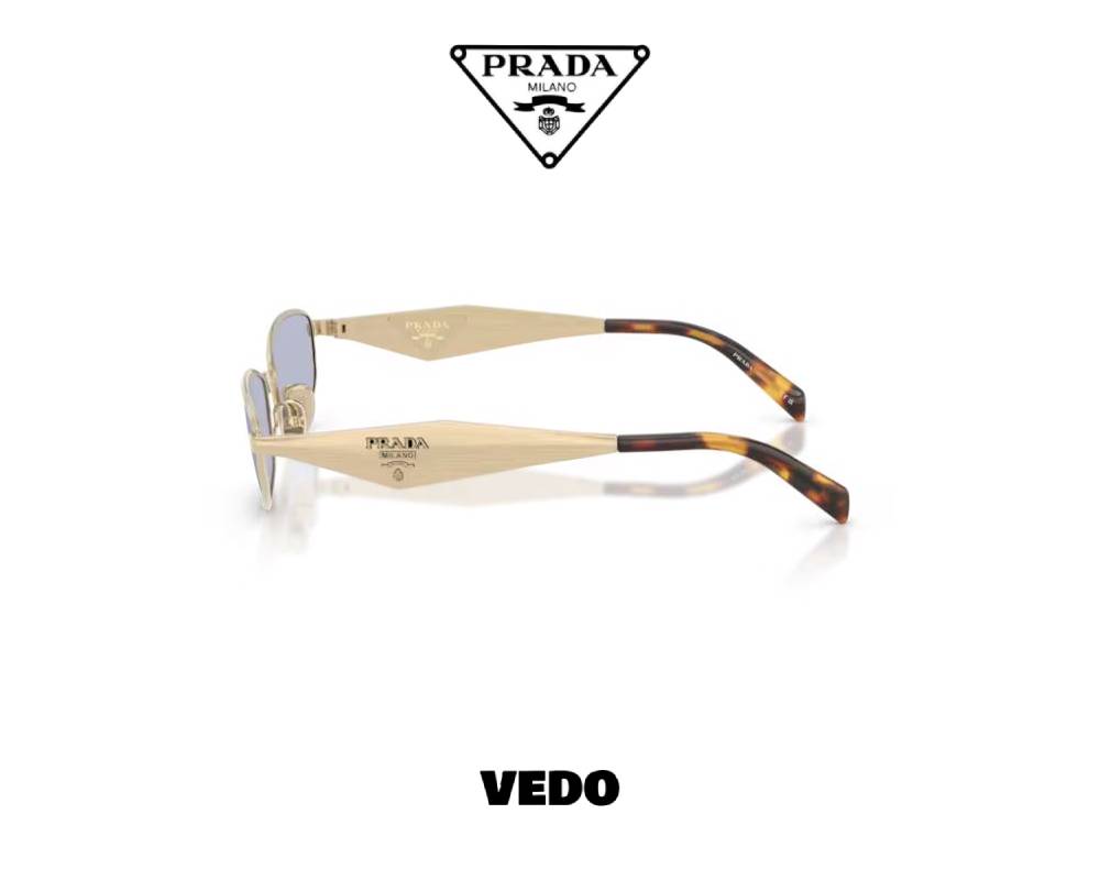 Prada D51S Narrow Oval Metal Sunglasses vedosunglasses.com light gold