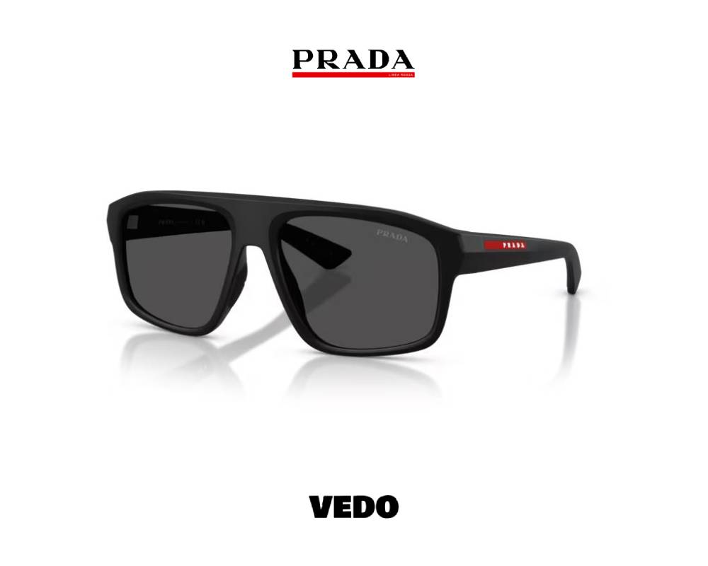 Prada Linea Rossa B02 Bold Rectangular Sport vedoSunglasses.com  matt black
