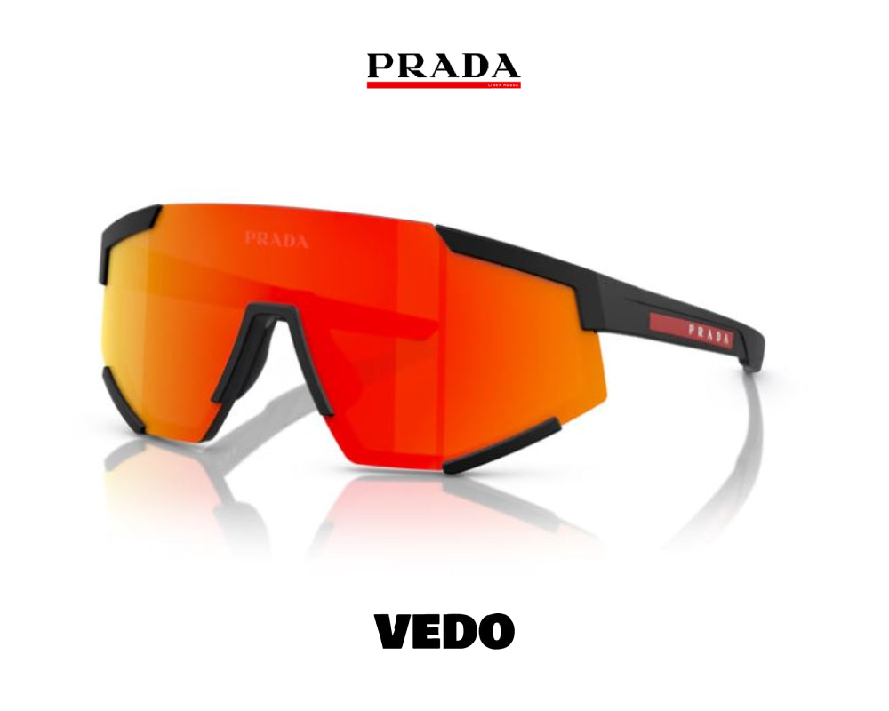 Prada Linea Rossa PS 04WS wraparound sunglasses vedosunglasses.com red mirror