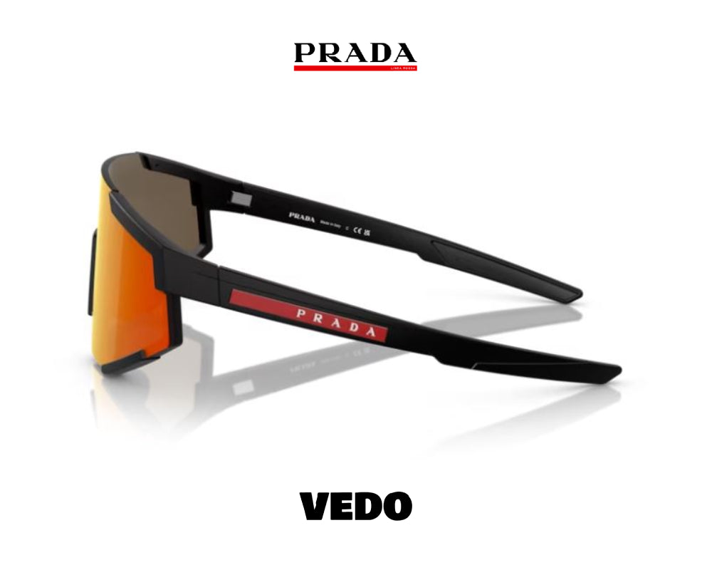 Prada Linea Rossa PS 04WS wraparound sunglasses vedosunglasses.com red mirror