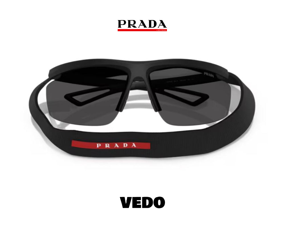 Prada Linea Rossa PS A 02S narrow wraparound sunglasses vedosunglasses black