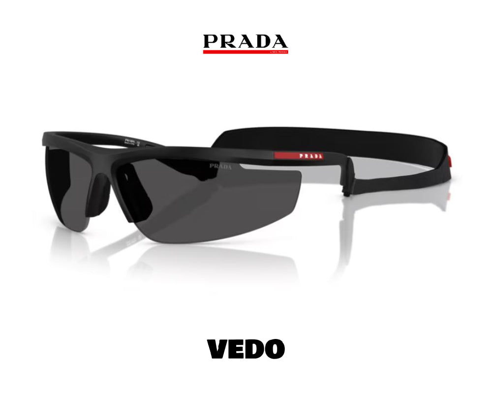 Prada Linea Rossa PS A 02S narrow wraparound sunglasses vedosunglasses black