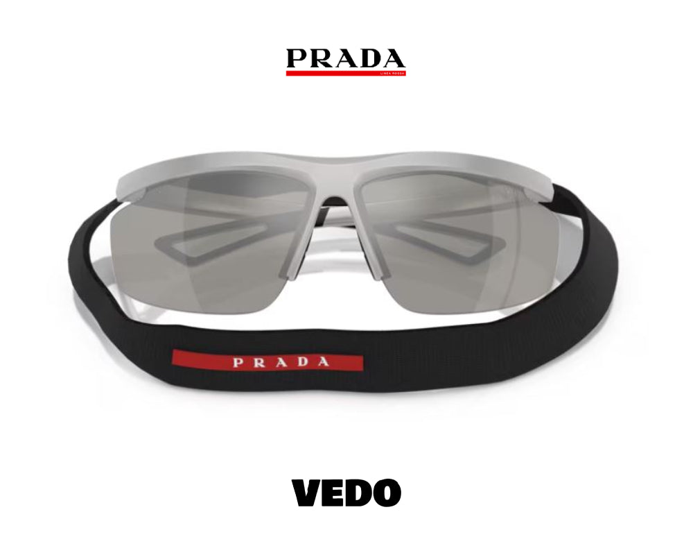 Prada Linea Rossa PS A 02S narrow wraparound sunglasses vedosunglasses silver mirror