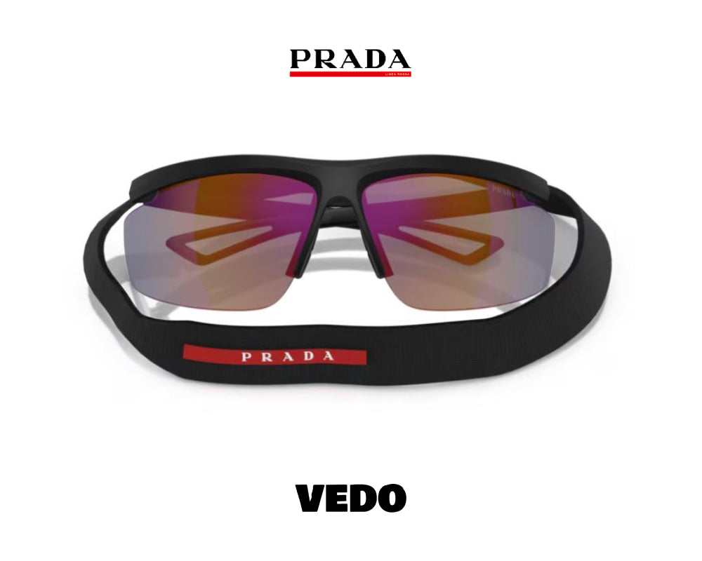 Prada Linea Rossa PS A 02S narrow wraparound sunglasses vedosunglasses red mirror