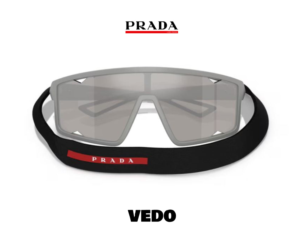 Prada Linea Rossa PS A 03S wraparound sunglasses vedosunglasses silver mirror