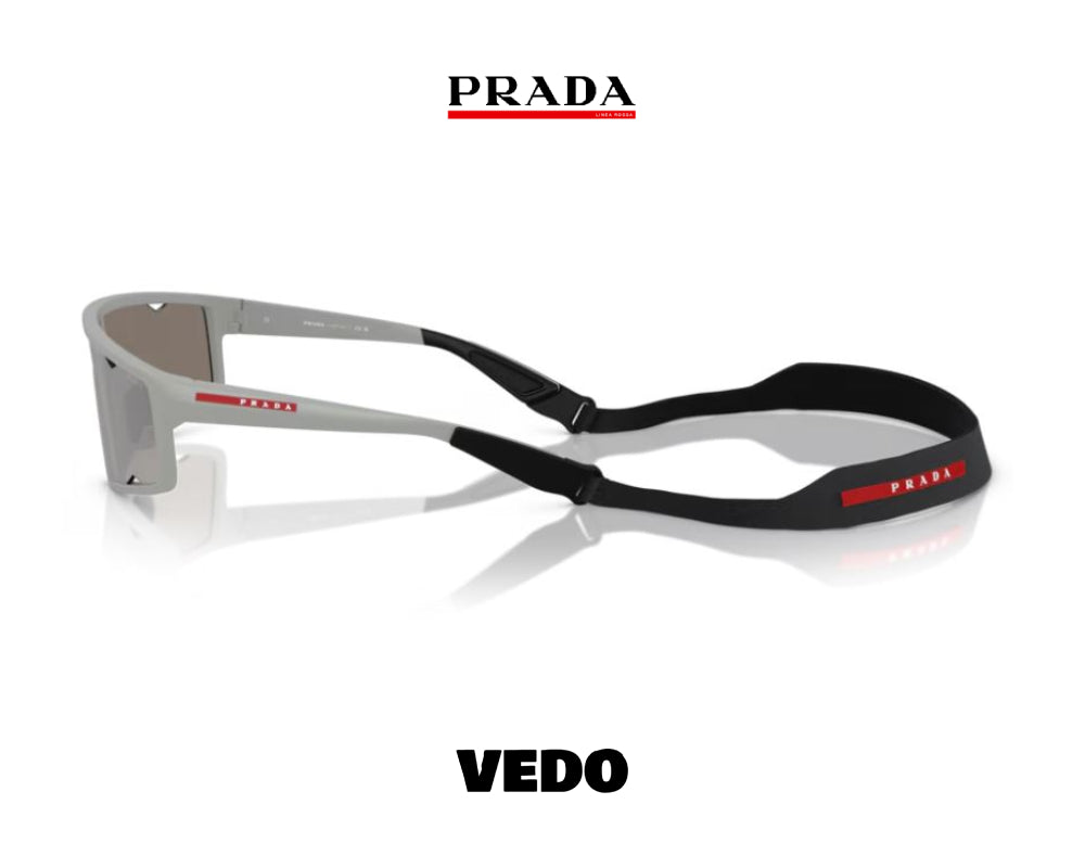 Prada Linea Rossa PS A 03S wraparound sunglasses vedosunglasses silver mirror