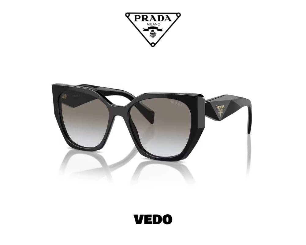 Prada PR 19ZS Sunglasses Geometric Cat-Eye Design black