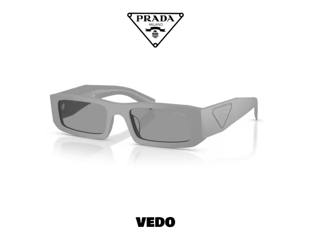 Prada SPR D09 Low Profile Rectangular Sunglasses vedosunglasses.com cement grey