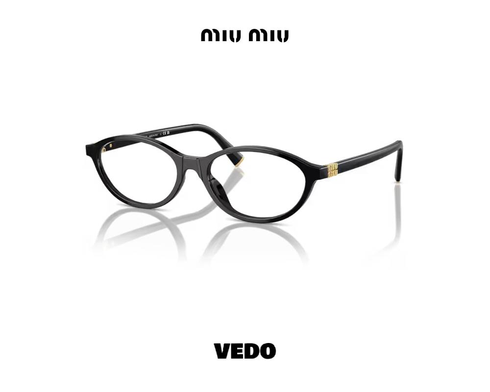 Redesigned oval Miu Miu MU 09XV optical glasses black