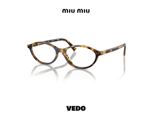 Redesigned oval Miu Miu MU 09XV optical glasses brown havana 