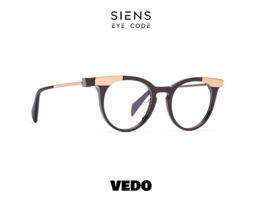 SIENS EYE CODE 032 Cat Eye Round Eyeglasses vedosunglasses.com black cooper 