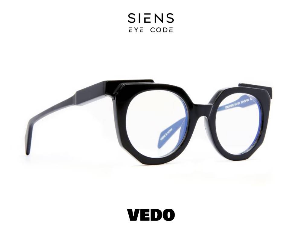 SIENS EYE CODE 134 Round Cat Eye Eyeglasses vedosunglasses.com black