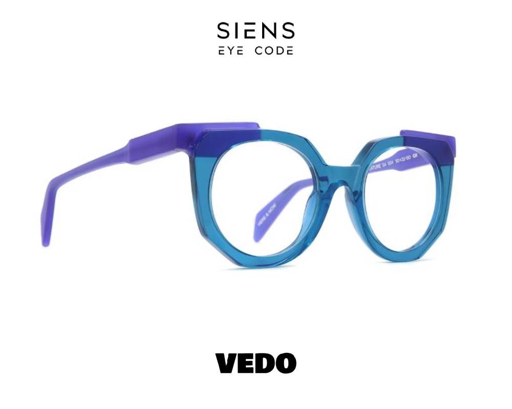 SIENS EYE CODE 134 Round Cat Eye Eyeglasses vedosunglasses.com violet crystal blue