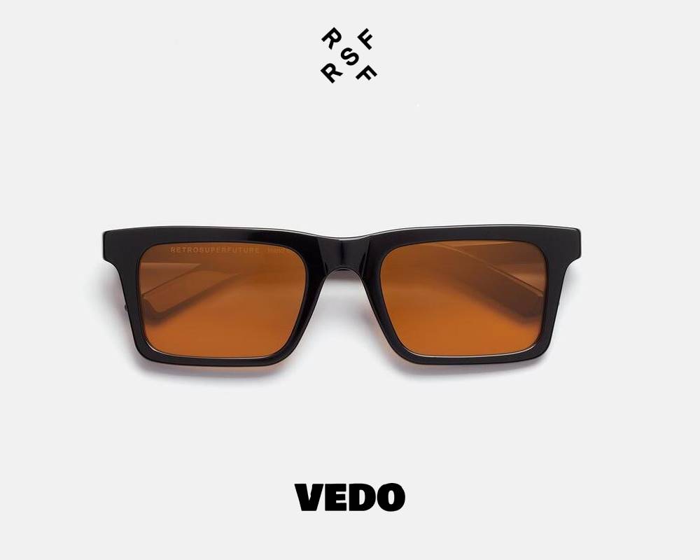 Rectangular sunglasses Retrosuperfuture 1968 vedosunglasses black orange