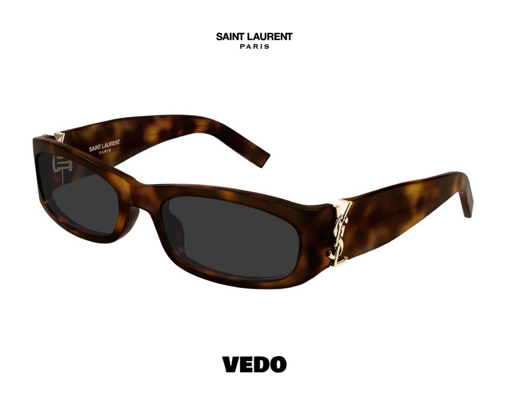 Saint Laurent M152 rectangular YSL Monogram Sunglasses brown havana