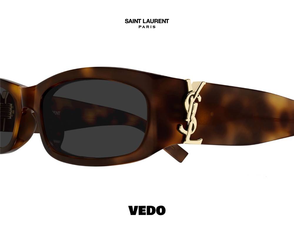 Saint Laurent M152 rectangular YSL Monogram Sunglasses brown havana