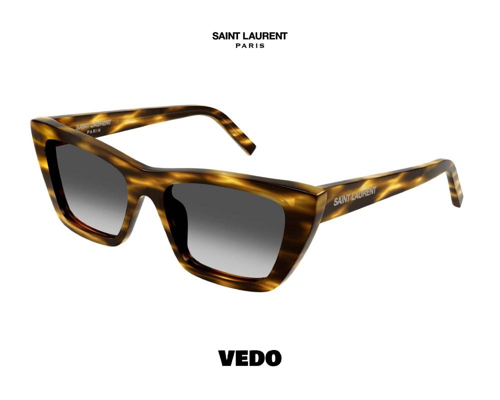 Saint Laurent MIKA SL 276 Cat-Eye Sunglasses striped brown 