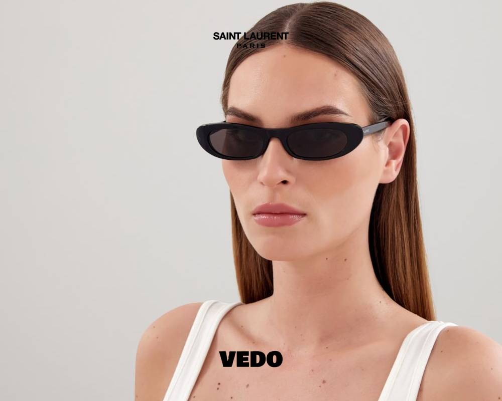 Saint Laurent SL 557 Slim Rectangular Sunglasses black 