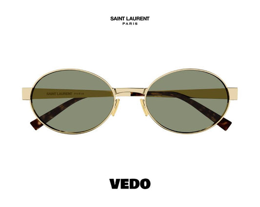 Saint Laurent SL 692 Oval Metal Sunglasses vedosunglasses.com gold green lenses