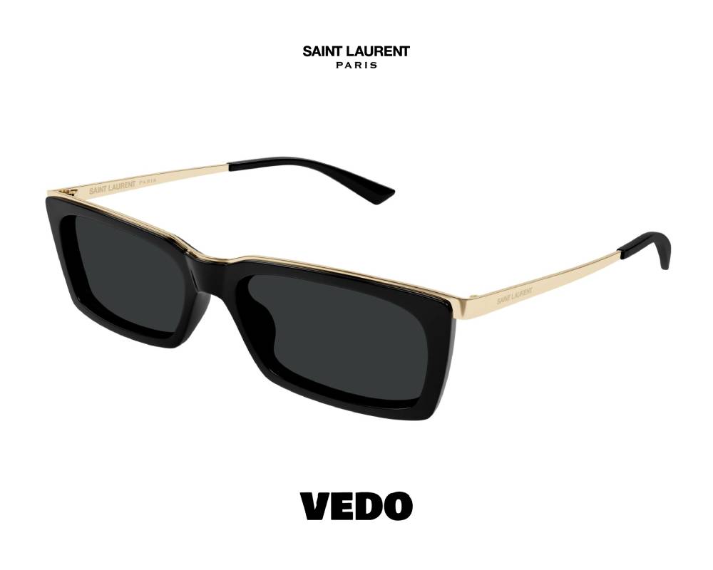 Saint Laurent SL 766 Bold Rectangular Sunglasses vedosunglasses.com black