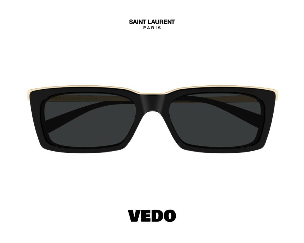 Saint Laurent SL 766 Bold Rectangular Sunglasses vedosunglasses.com  black