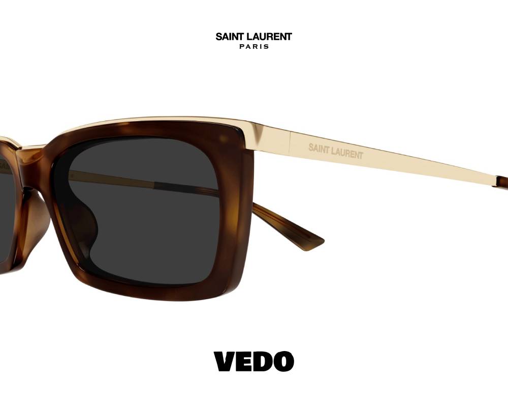 Saint Laurent SL 766 Bold Rectangular Sunglasses vedosunglasses.com  brown havana