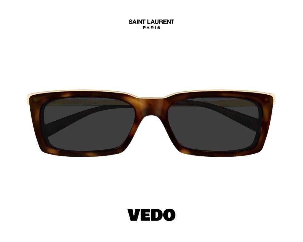 Saint Laurent SL 766 Bold Rectangular Sunglasses vedosunglasses.com  brown havana