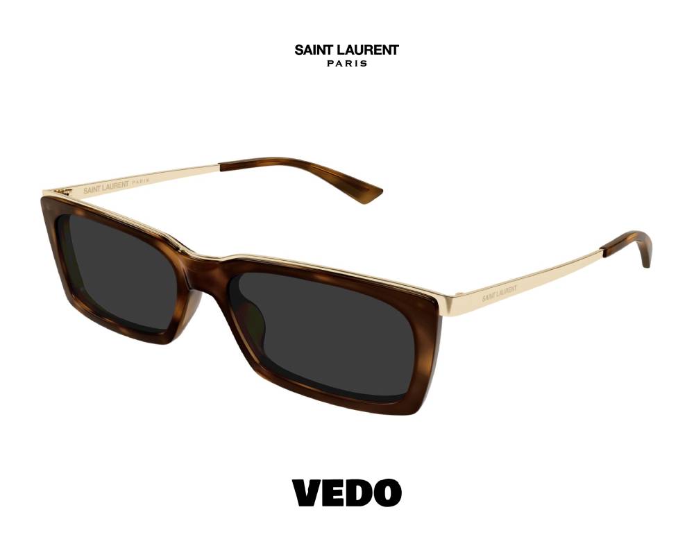Saint Laurent SL 766 Bold Rectangular Sunglasses vedosunglasses.com  brown havana