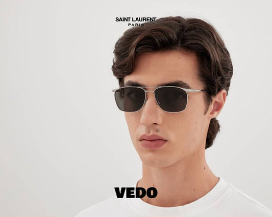 Saint Laurent SL 796 Vincent Square Aviator Sunglasses vedosunglasses.com silver metal