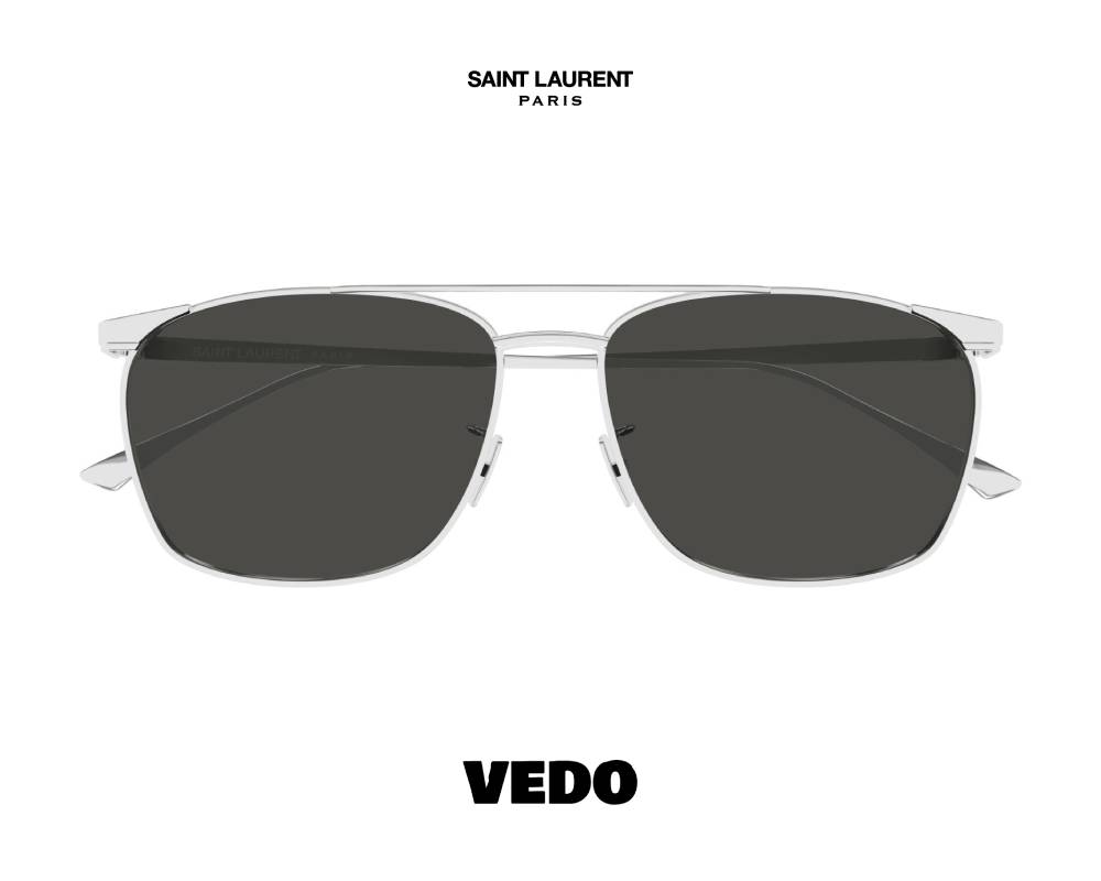 Saint Laurent SL 796 Vincent Square Aviator Sunglasses vedosunglasses.com silver metal