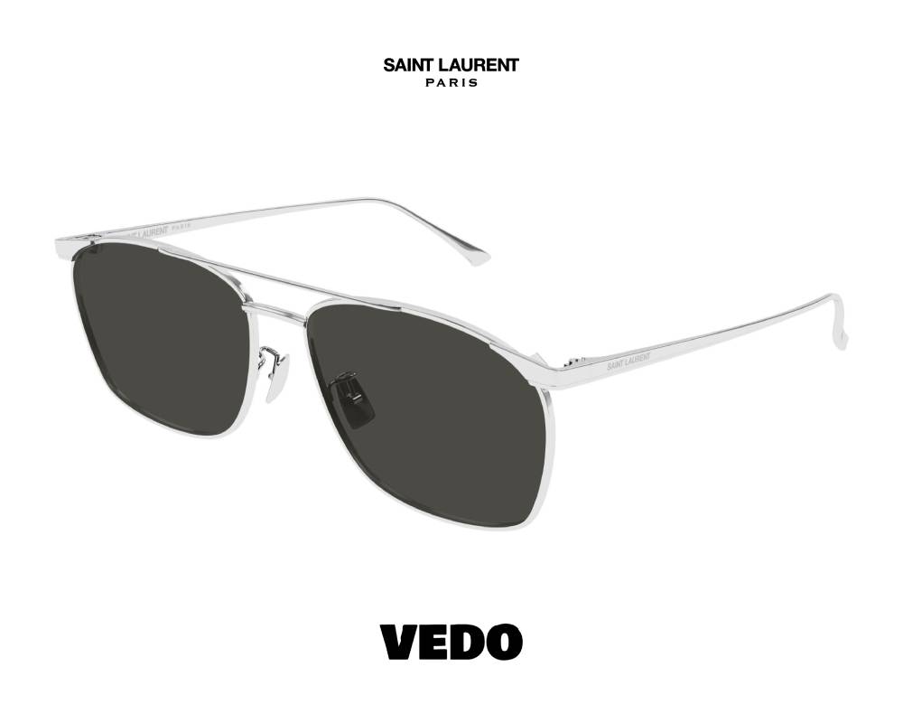 Saint Laurent SL 796 Vincent Square Aviator Sunglasses vedosunglasses.com silver metal