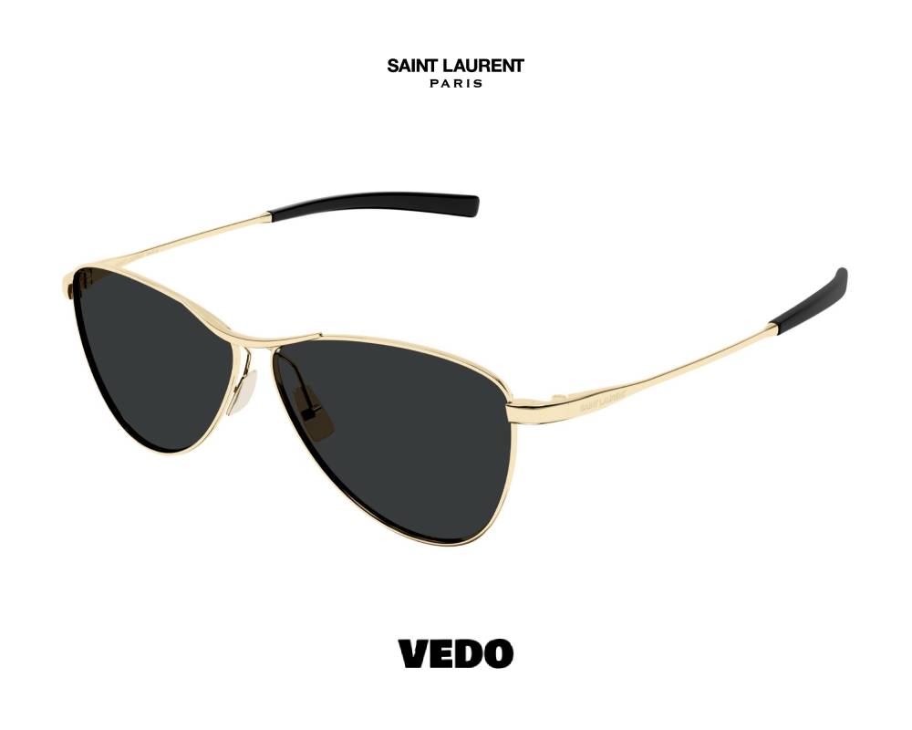 Saint Laurent SL 831 VESPER Unisex Pilot Metal Sunglasses gold black