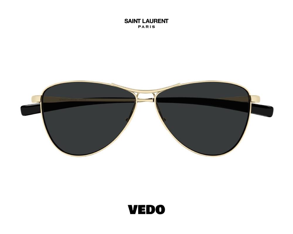 Saint Laurent SL 831 VESPER Unisex Pilot Metal Sunglasses gold black