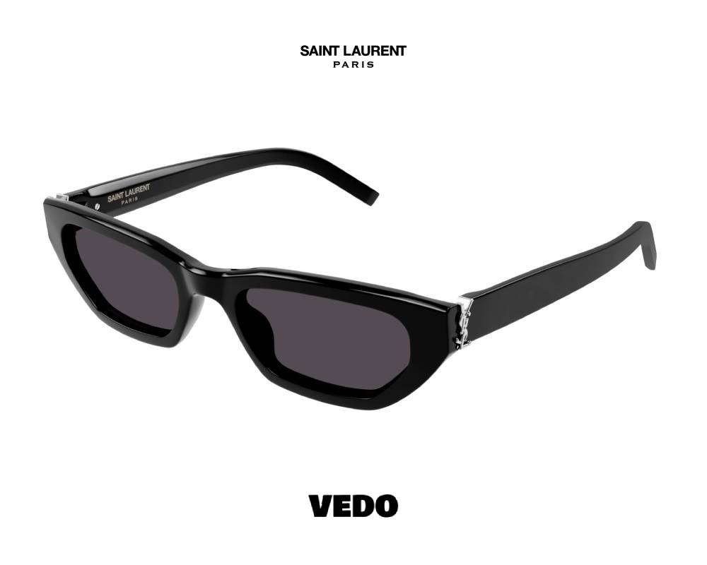 Saint Laurent SL M126 Sunglasses Narrow Rectangular Cat-Eye black