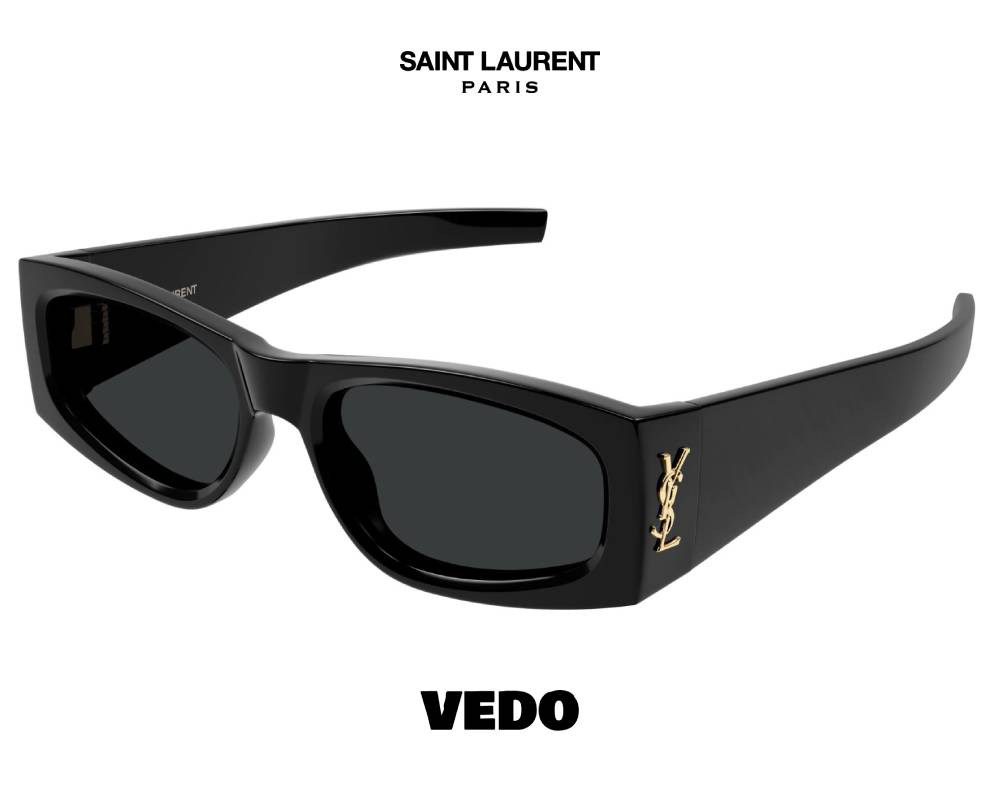 Saint Laurent SL M140 rectangular YSL logo sunglasses black 
