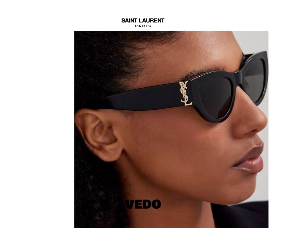 Saint Laurent YSL M94 Bold Cat-Eye Sunglasses black
