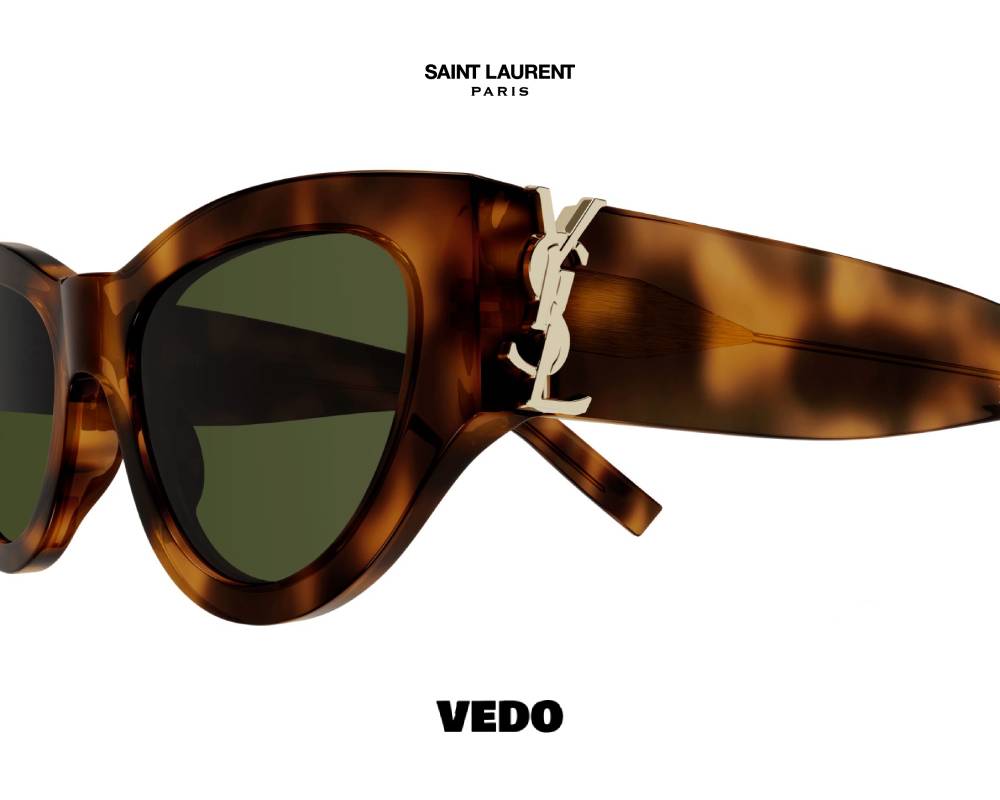 Saint Laurent YSL M94 Bold Cat-Eye Sunglasses brown havana