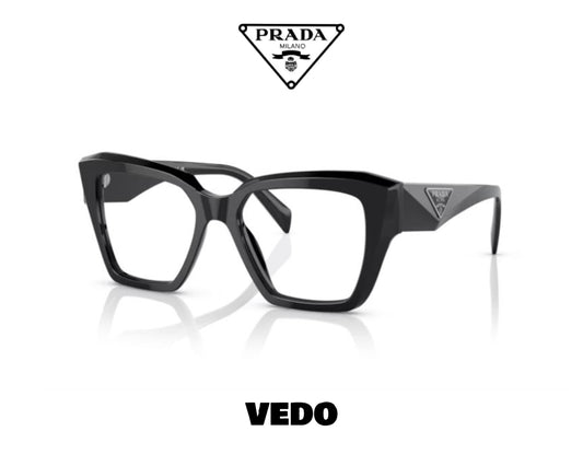 Square eyeglasses PRADA 09ZV vedosunglasses.com black