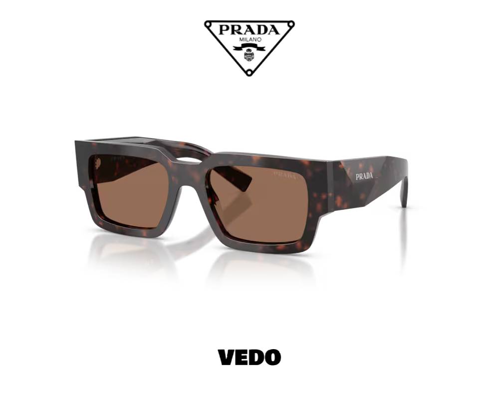 Squared Prada PR B17S Sunglasses brown havana
