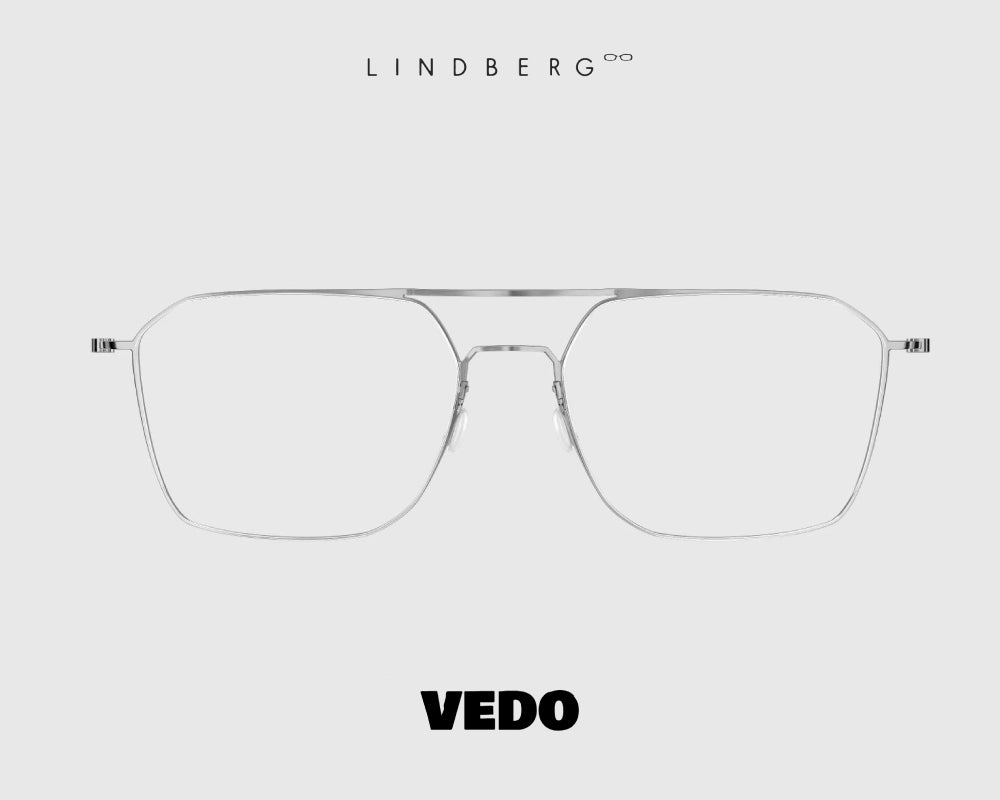 Squared aviator eyeglasses LINDBERG ThinTitanium 5517 vedosunglasses silver