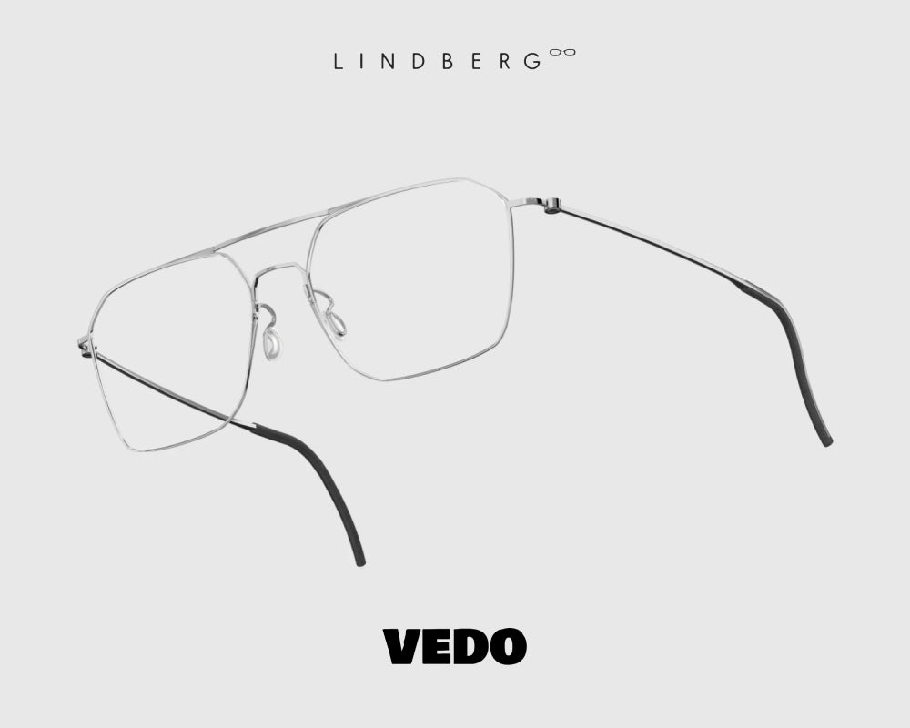 Squared aviator eyeglasses LINDBERG ThinTitanium 5517 vedosunglasses silver