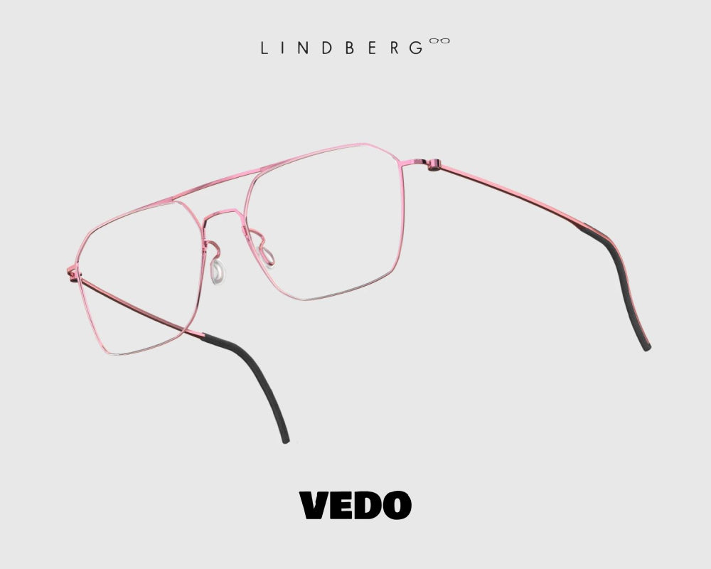 Squared aviator eyeglasses LINDBERG ThinTitanium 5517 vedosunglasses pink