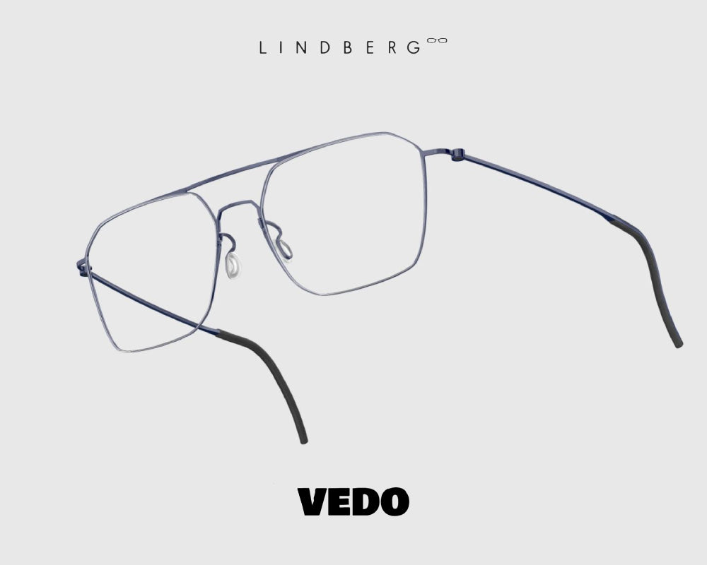 Squared aviator eyeglasses LINDBERG ThinTitanium 5517 vedosunglasses blue
