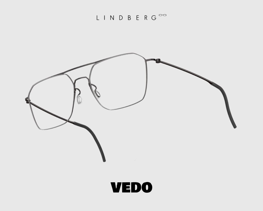 Squared aviator eyeglasses LINDBERG ThinTitanium 5517 vedosunglasses black