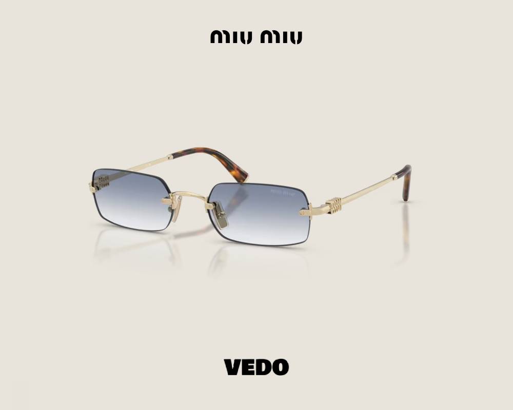 Squared glasant Miu Miu SMU B50 Sunglasses gold heavenly