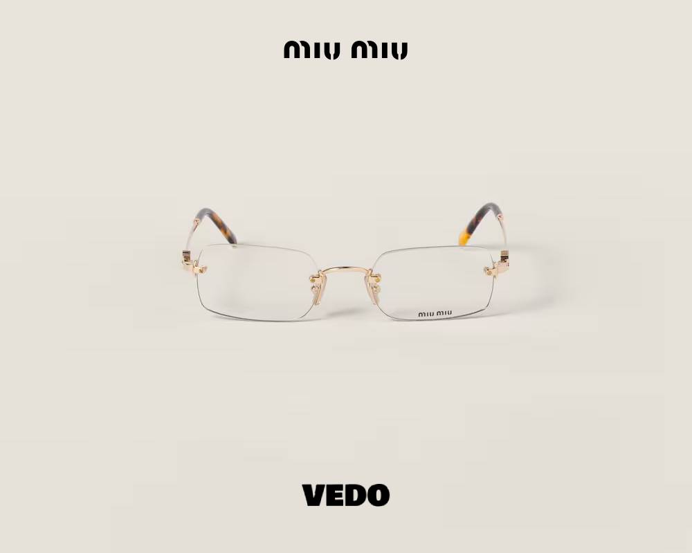 Squared glasant Miu Miu SMU B50 Sunglasses gold optical

