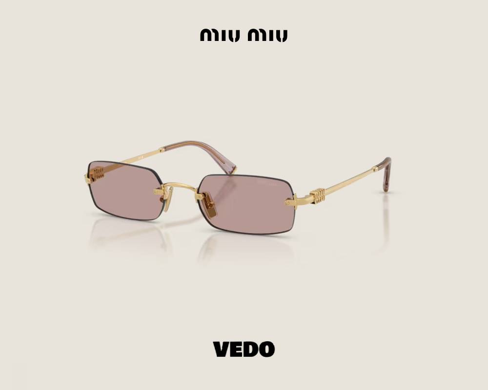 Squared glasant Miu Miu SMU B50 Sunglasses gold violet